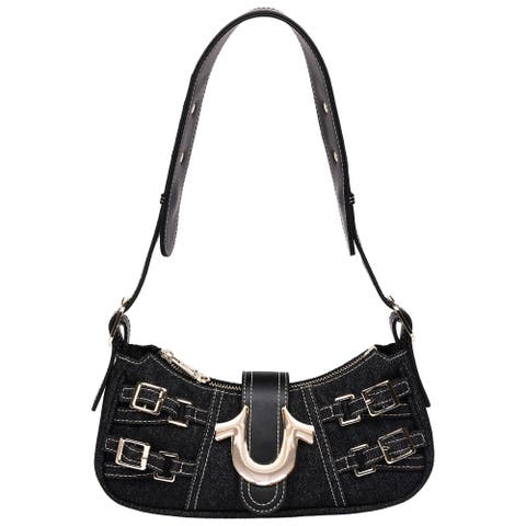 Multi-Strap Denim Shoulder Bag