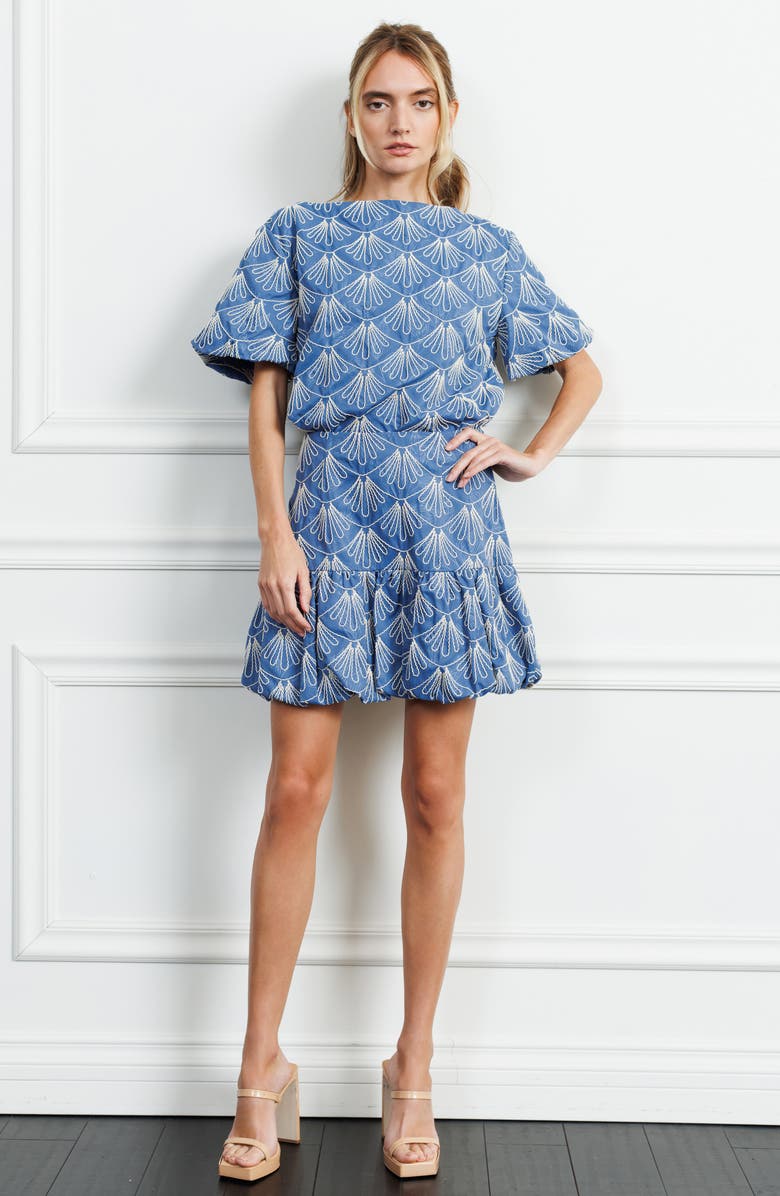 CIEBON Arcila Embroidered Miniskirt, Alternate, color, Blue