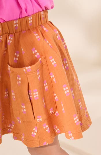 Kids' Pink Flaningo Cotton Top & Skirt Set