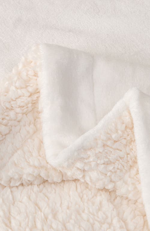 Woven & Weft Reversible Faux Shearling Throw Blanket In White