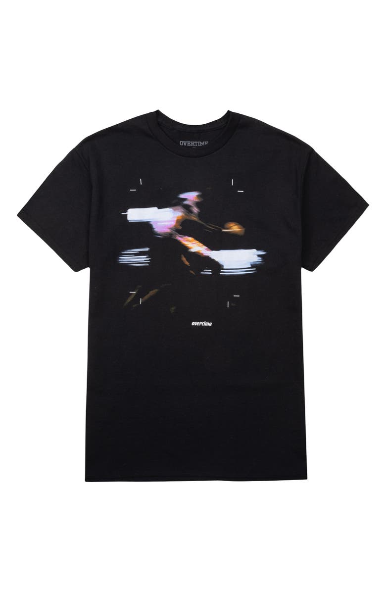 OVERTIME Motion Blur Cotton Graphic T-Shirt, Alternate, color, Black