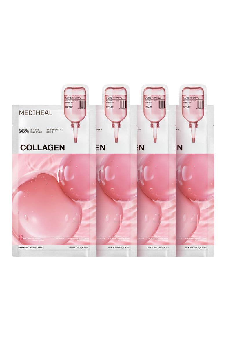 Collagen Essential Sheet Mask Set of 4, Main, color, PINK