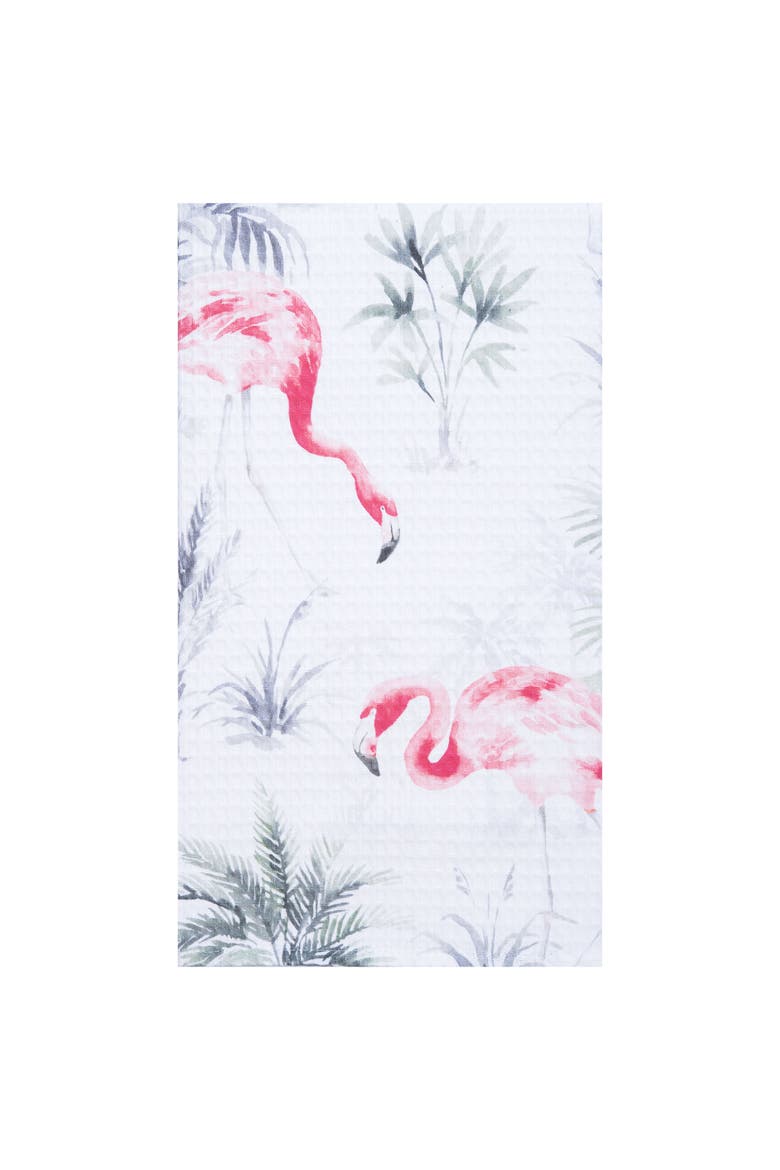27" x 18" Flamingo Kitchen and Bathroom Graphic Print Hand Towel, Main, color, Pink