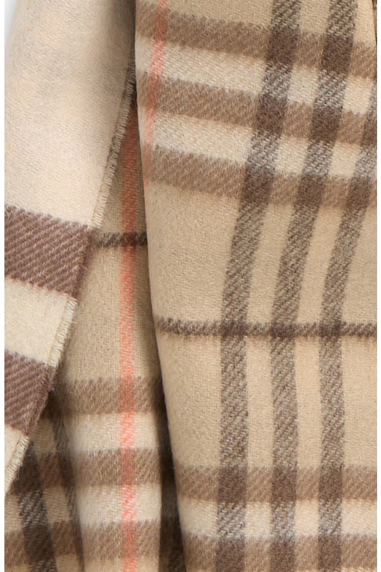 Giant Check Reversible Cashmere Fringe Scarf, Alternate, color, ALABASTER/ WAX