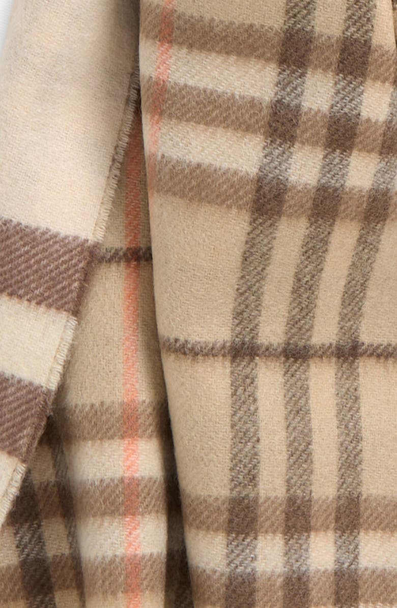 Burberry Giant Check Reversible Cashmere Fringe Scarf, Alternate, color, 