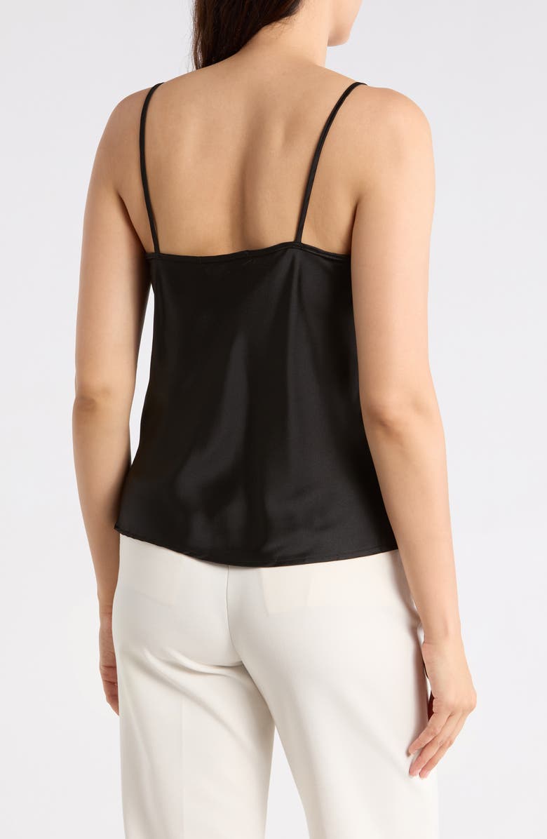 Renee C V-Neck Satin Camisole, Alternate, color, Black