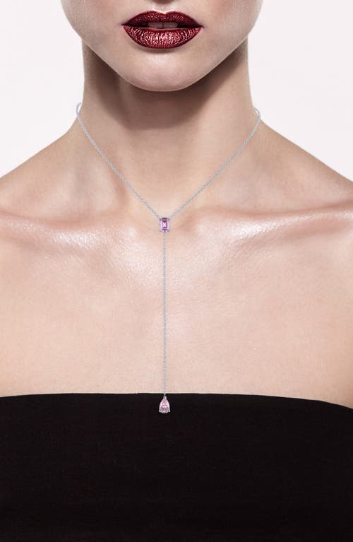 Cz By Kenneth Jay Lane Cubic Zirconia Lariat Necklace In Metallic