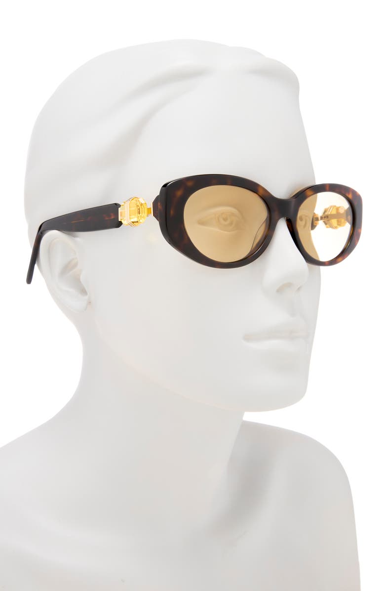 Swarovski 53mm Oval Sunglasses, Alternate, color, Dark Havana