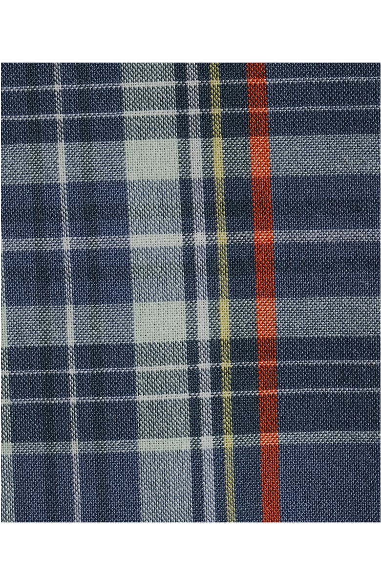 Lands' End Traditional Fit Short Sleeve Madras Shirt, Alternate, color, Light Indigo Blue Madras