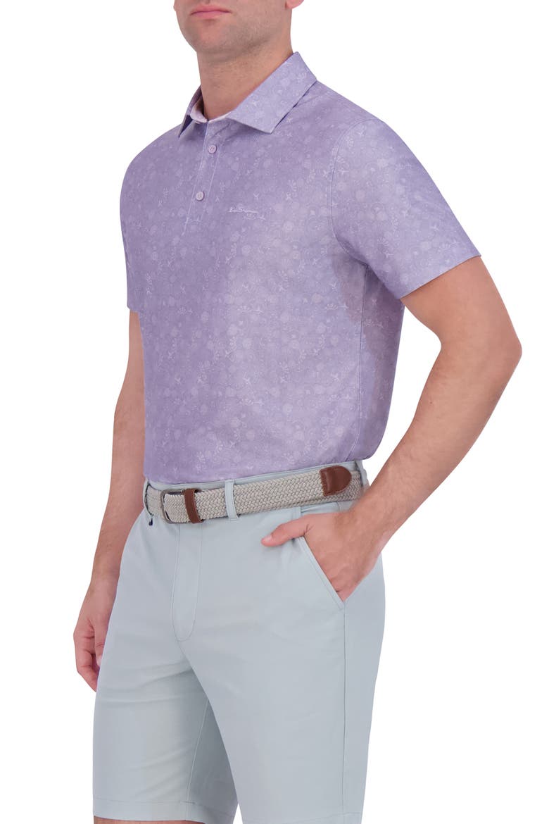 Floral Tech Jersey Polo, Alternate, color, LAVENDER