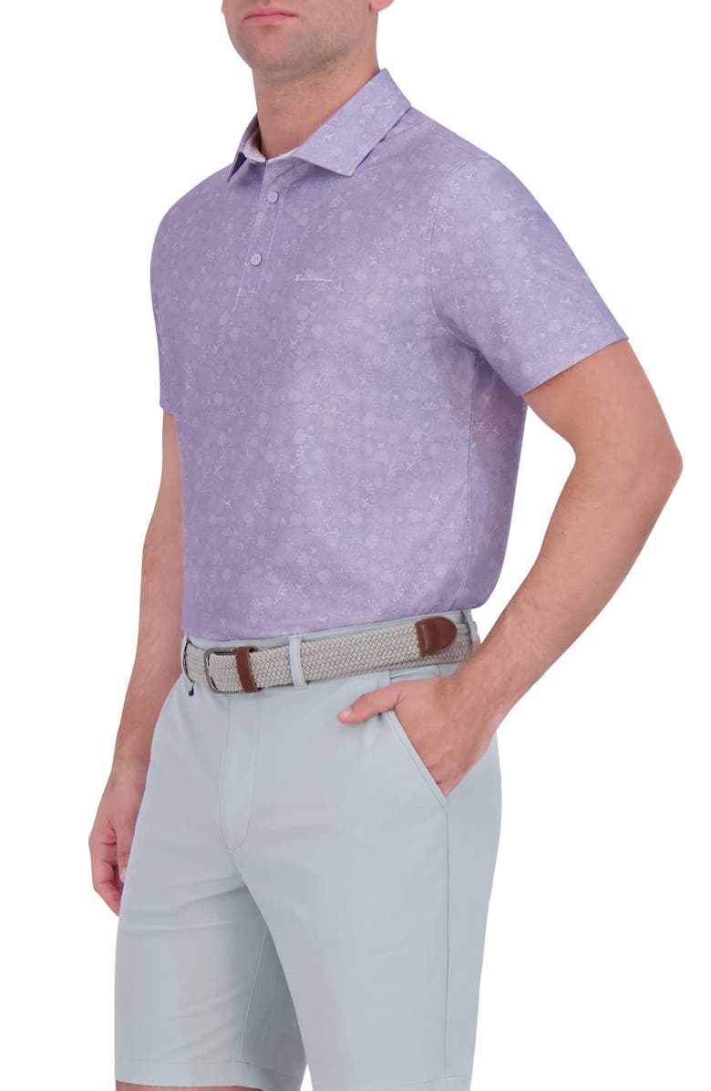 Ben Sherman Floral Tech Jersey Polo, Alternate, color, Lavender