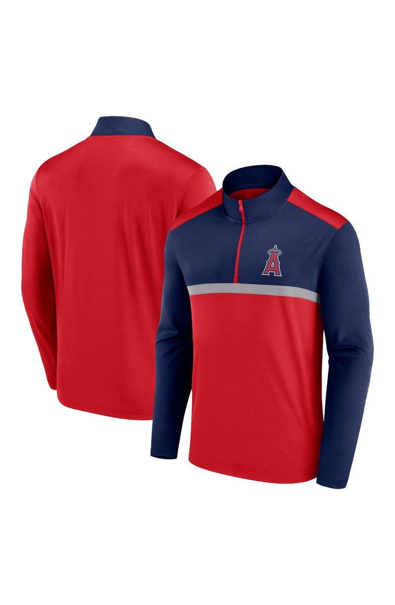 FANATICS Men's Fanatics Red Los Angeles Angels Unstoppable Quarter-Zip Top, Main, color, Red
