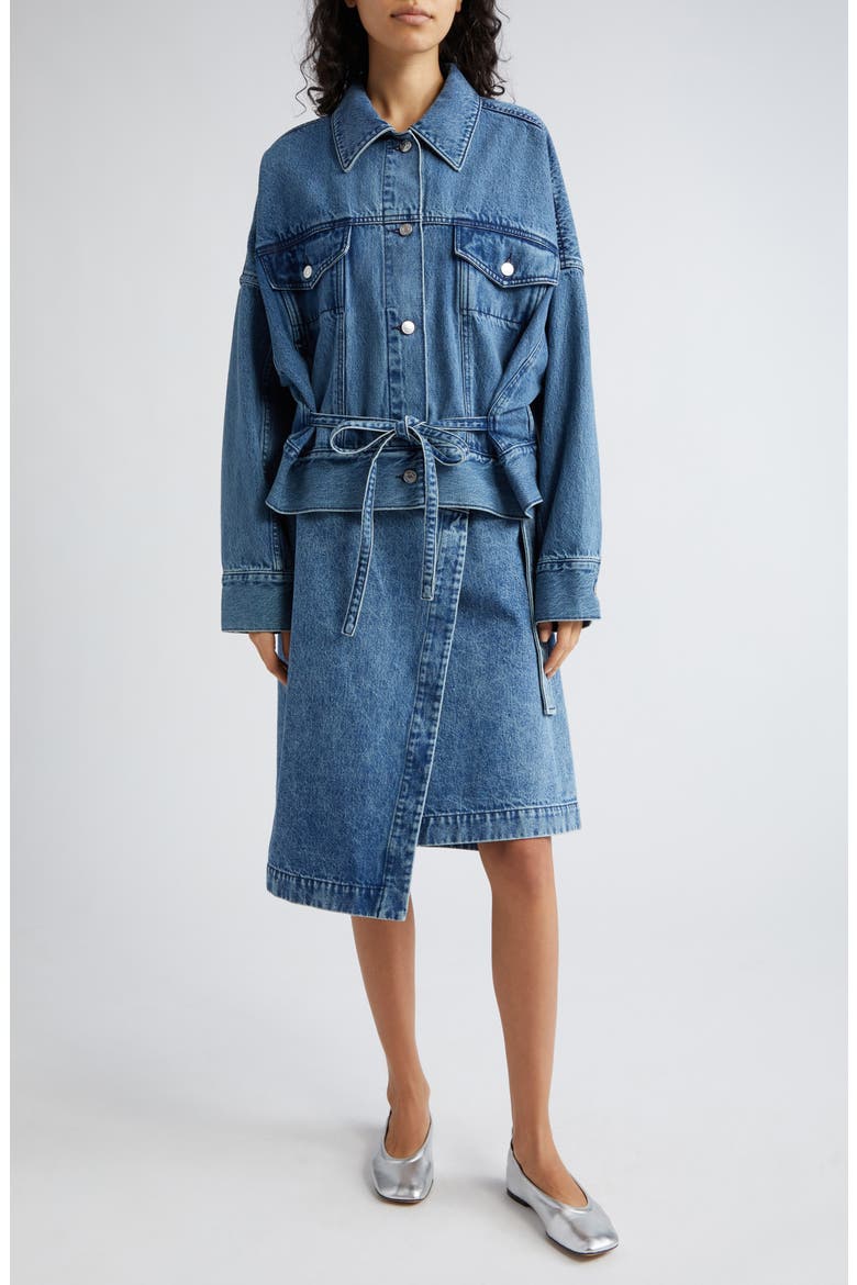 Denim Wrap Skirt, Alternate, color, BLUE