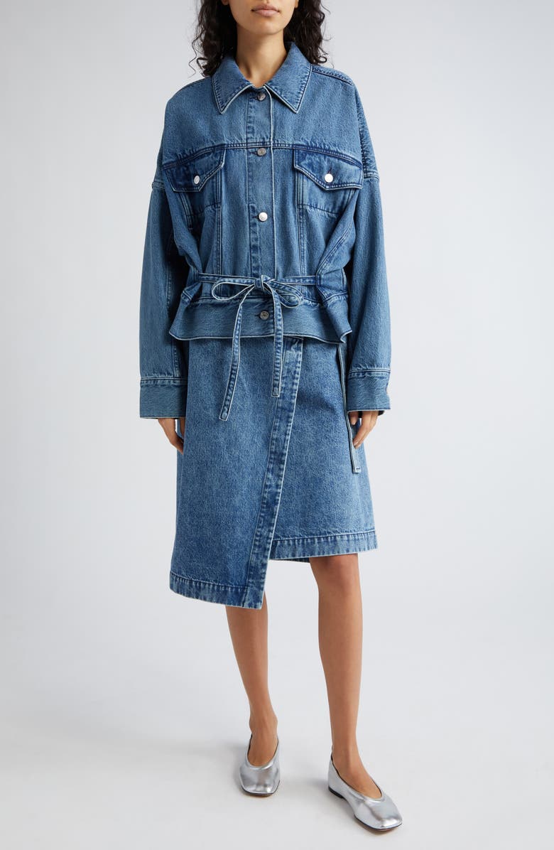 3.1 Phillip Lim Denim Wrap Skirt, Alternate, color, 