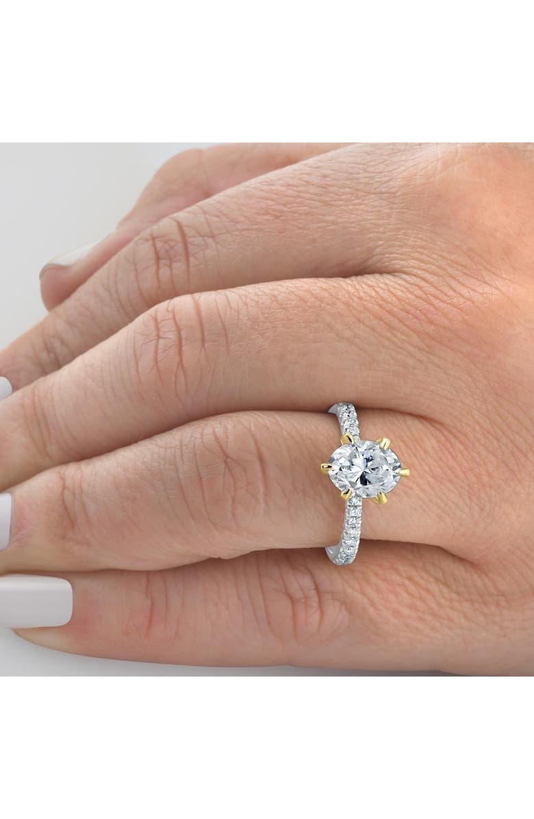Bliss Diamond 2 1/2Ct Oval Diamond Lab Grown Engagement Ring in White, or Gold, Alternate, color, 