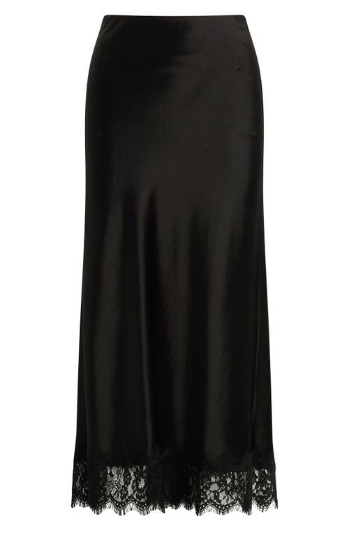 Favorite Daughter The Lacy Favorite Satin Midi Skirt In Black