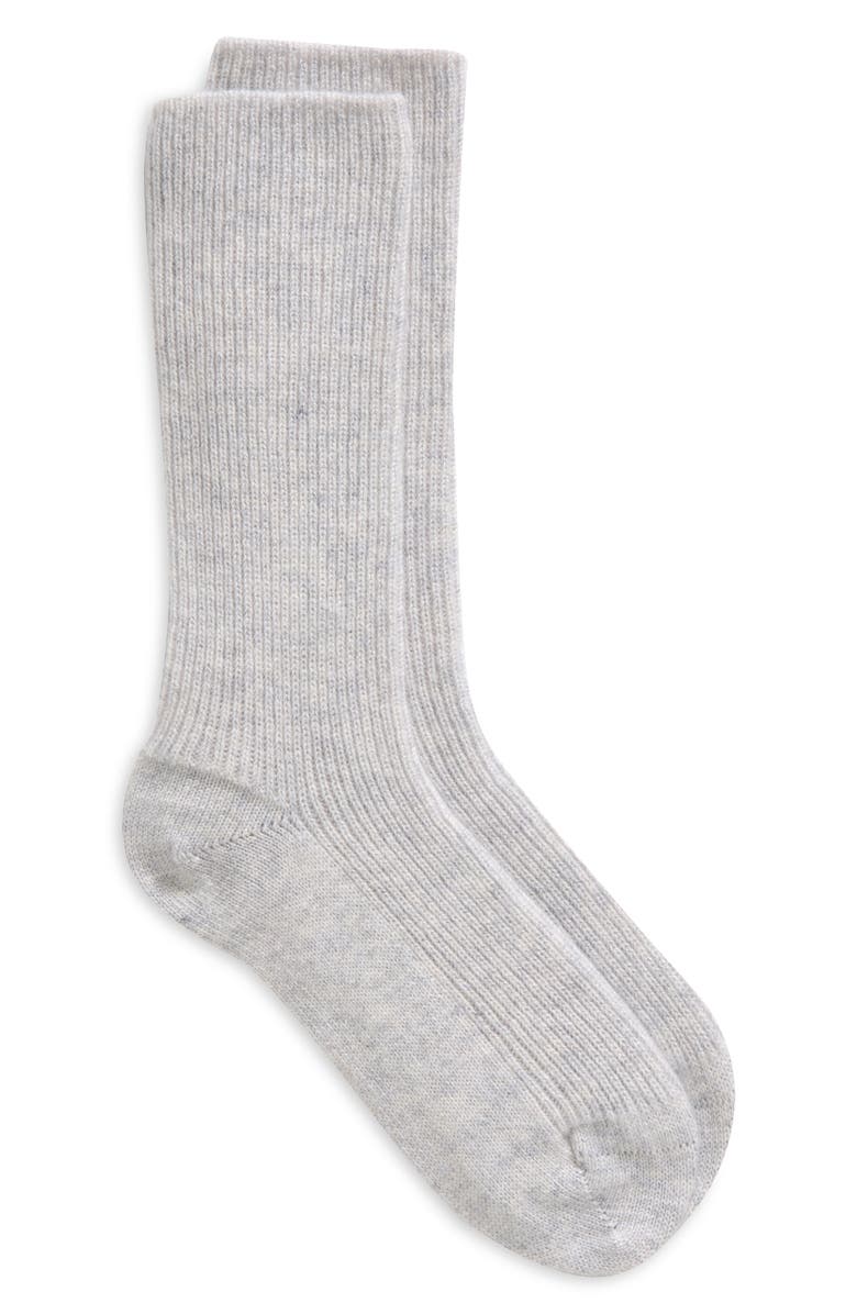 Johnstons of Elgin Cashmere Rib Crew Socks, Main, color, 