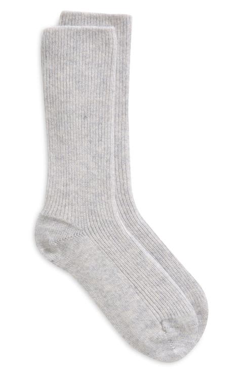 Cashmere Rib Crew Socks