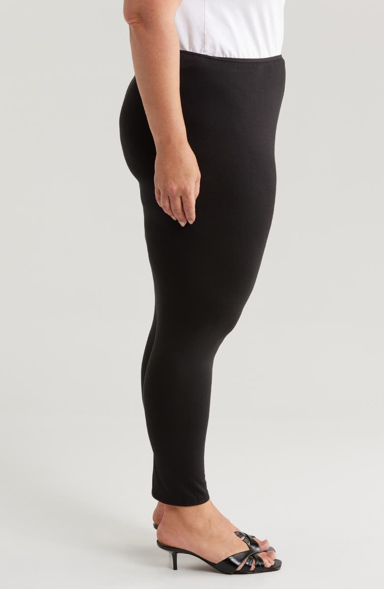 24seven Comfort Apparel Comfortable Ankle Leggings, Alternate, color, Black