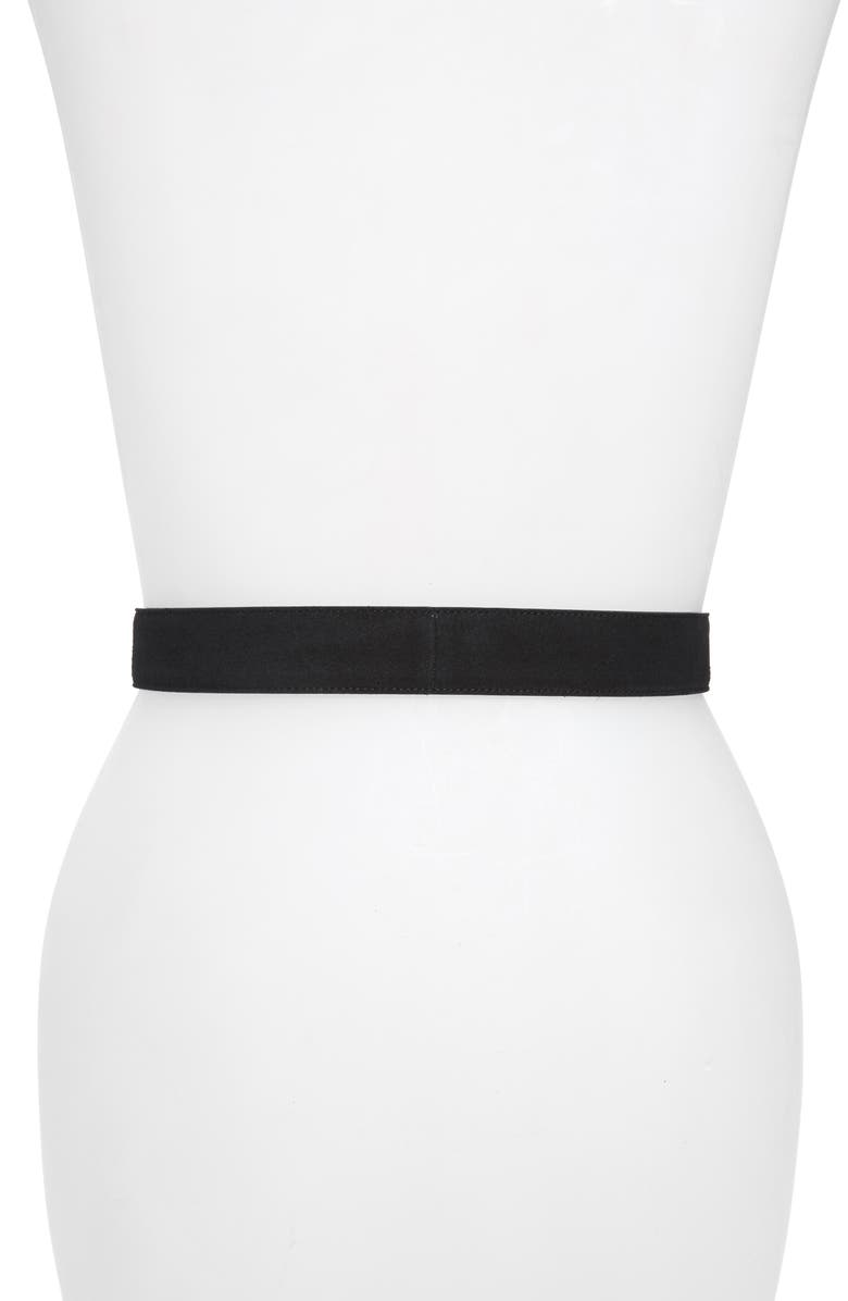 Saint Laurent YSL Logo Suede Belt, Alternate, color, 