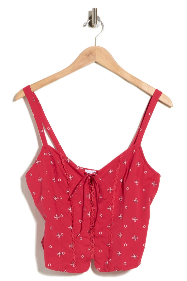 x Dolly Parton Lace-Up Poplin Tank, Main, color, FLARE BANDANA PRINT