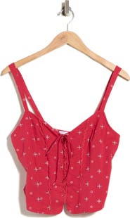 Good American x Dolly Parton Lace-Up Poplin Tank