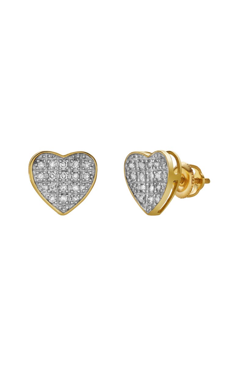LuvMyJewelry Cherish 10K Yellow Gold Cluster Diamond Unisex Earrings - 0.14 Cts, Main, color, 10K Yellow Gold