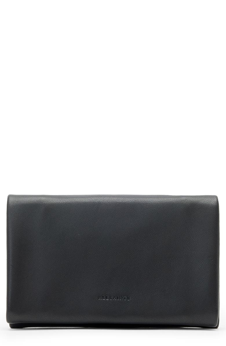 AllSaints Harluna Leather Bifold Wallet, Main, color, Black