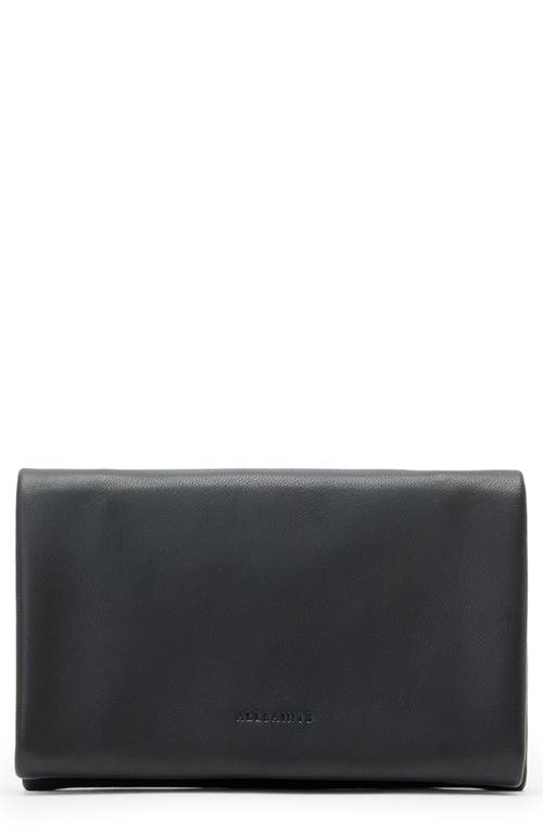 Allsaints Womens Harluna Logo-debossed Leather Wallet Black In Black