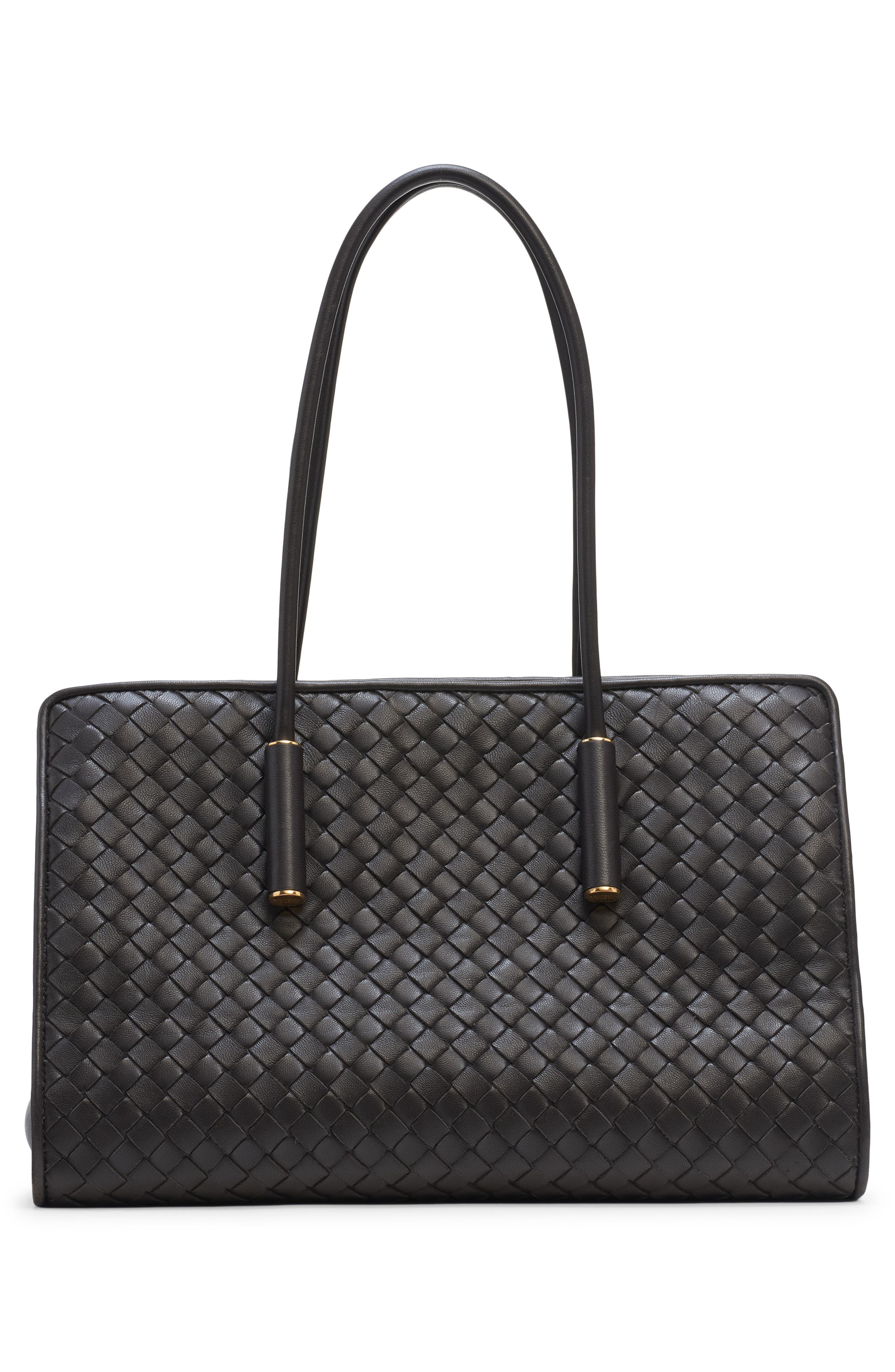 Bottega Veneta Barbara Intrecciato Leather Tote, Alternate, color, 1007 Black-Brass Vibrato