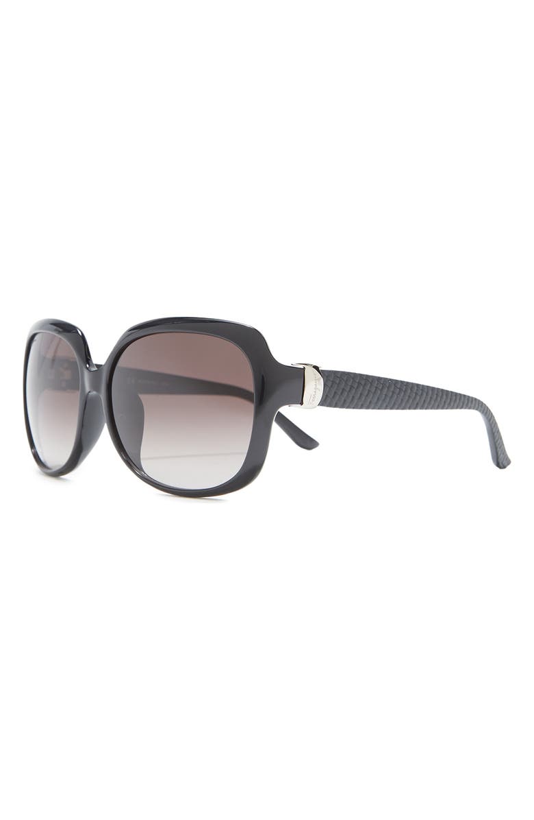 FERRAGAMO Salvatore Ferragamo 59mm Square Sunglasses, Alternate, color, Black