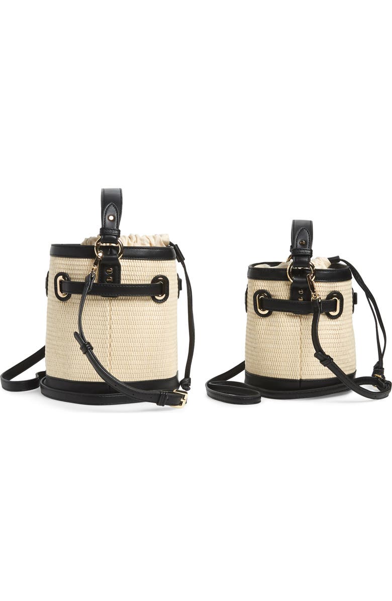 Mali + Lili Gina Set of 2 Twinning Straw Bucket Bags, Alternate, color,