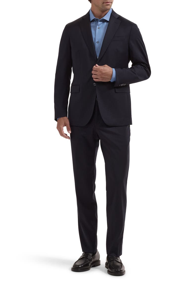 Two-Button Stretch Virgin Wool Blazer, Alternate, color, NAVY