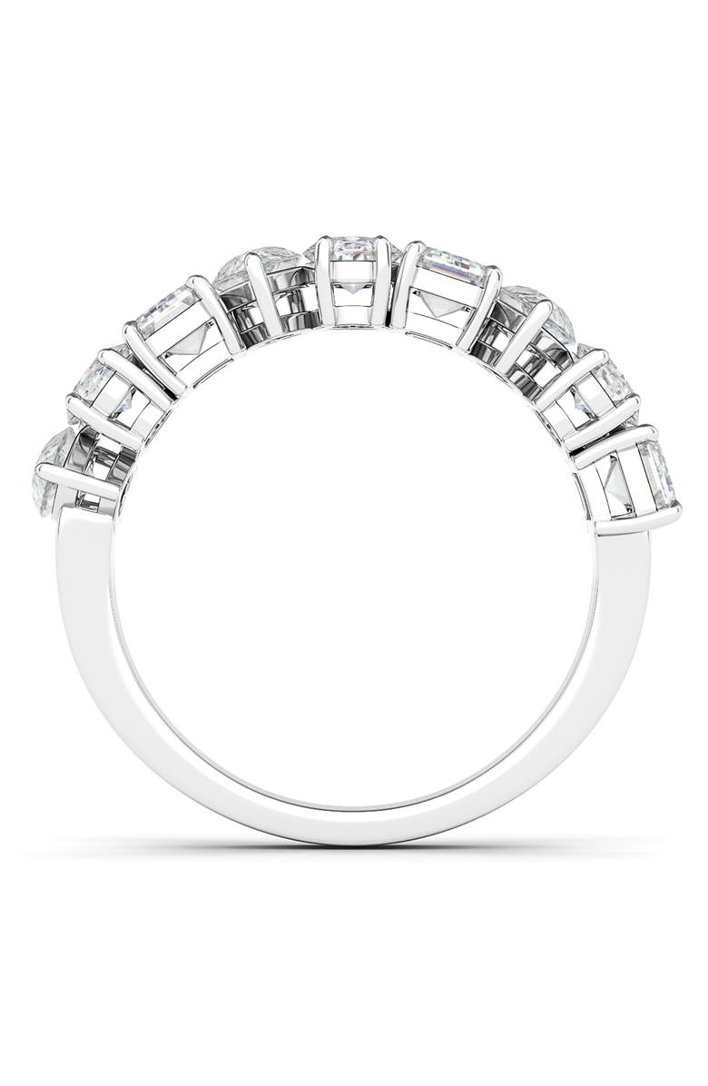 HauteCarat Pear, Oval & Emerald Cut Lab Created Diamond Half Eternity Ring, Alternate, color, White Gold