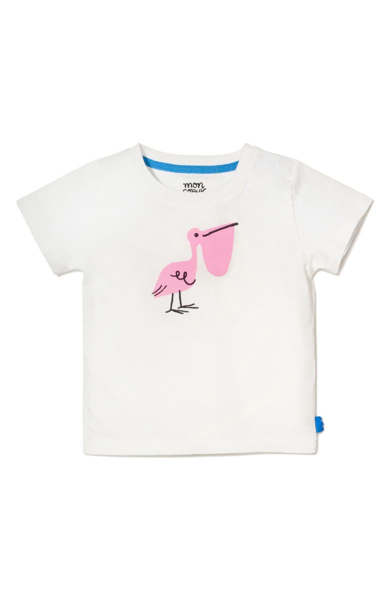 Mon Coeur Recycled Cotton & Organic Cotton Graphic T-Shirt, Main, color, Natural/ Multi Pink