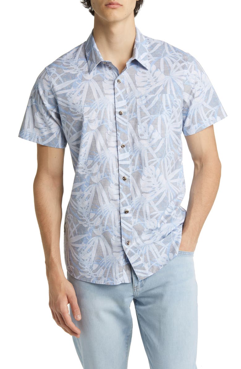 TravisMathew Doldroms Short Sleeve Button-Up Shirt, Main, color,