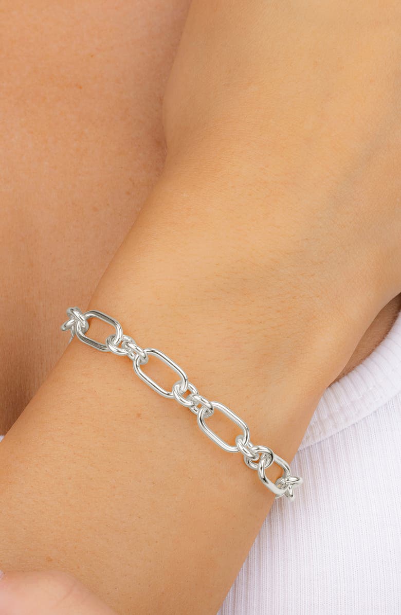 Sterling Forever Marlene Chain Link Bracelet, Alternate, color, Silver