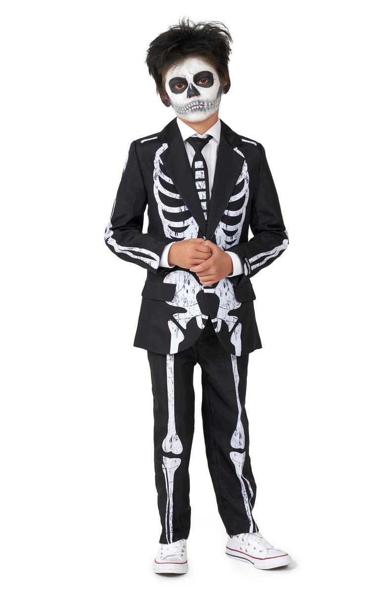 OppoSuits Kids' Suitmeister Skeleton Grunge Two-Piece Suit with Tie, Main, color, 
