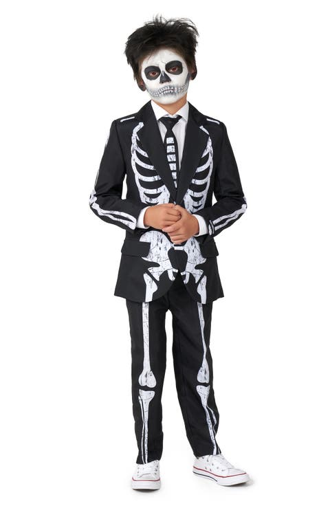 Kids' Suitmeister Skeleton Grunge Two-Piece Suit with Tie