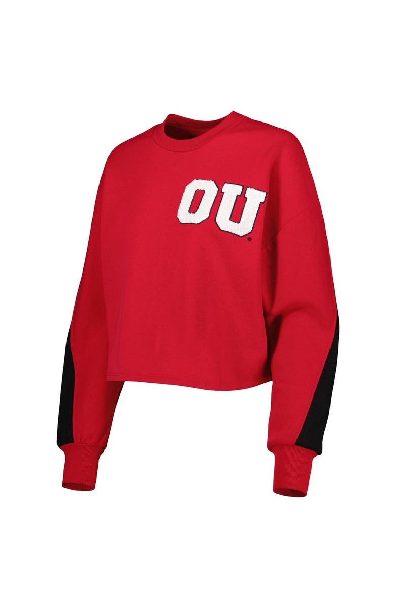 GAMEDAY COUTURE Women's Gameday Couture Crimson Oklahoma Sooners Back To Reality Colorblock Pullover Sweatshirt, Alternate, color, Crimson