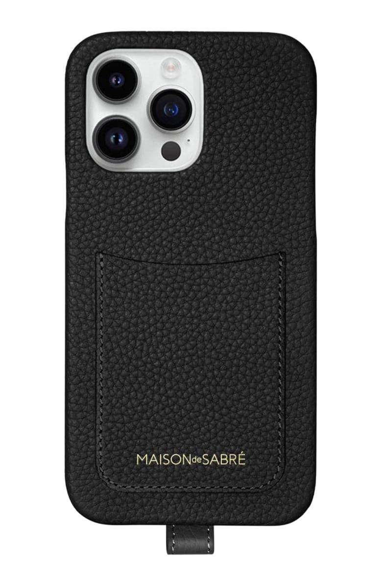 MAISON de SABRÉ Sling Phone Case, Alternate, color, Black Caviar