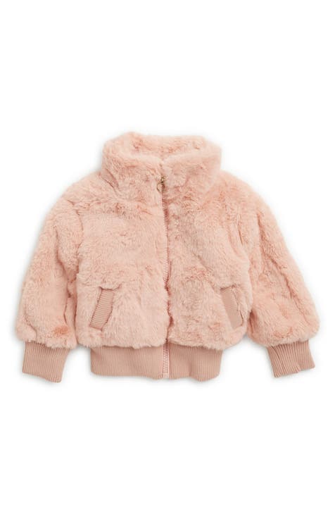 Faux Fur Bomber Jacket (Baby Girls 12-24M)