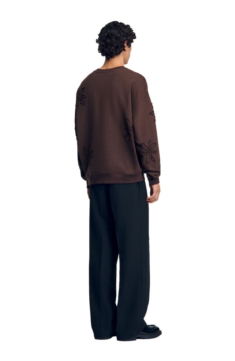 SANDRO Oversized floral sweatshirt, Alternate, color, 