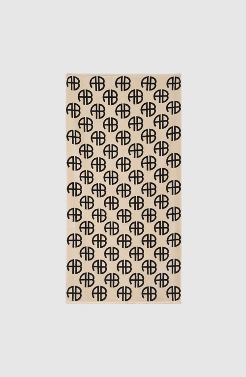 Anine Bing Monogram Print Bahia Towel In Multi