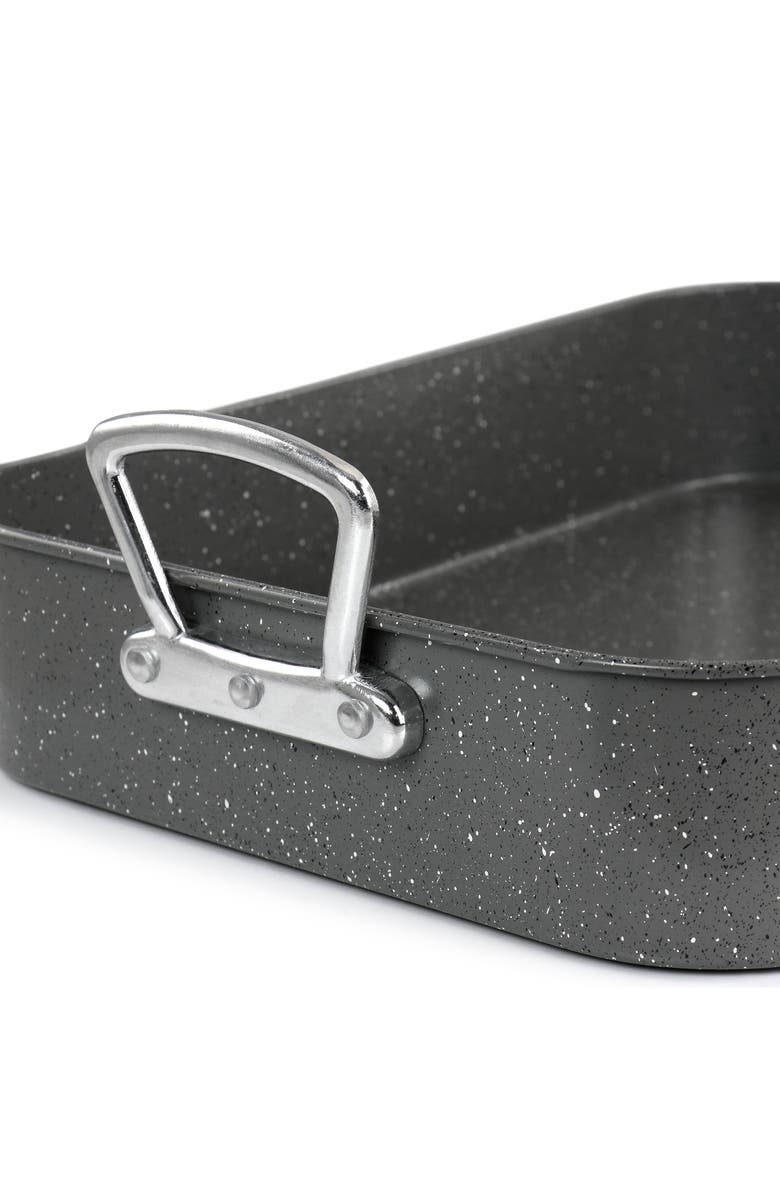Gibson Greystone 2 Piece Carbon Steel 16.25in. Turkey Roaster Set, Alternate, color, Grey