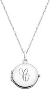 Tiny Blessings Sterling Silver Round Locket & Engraved Initial 14-16" Necklace