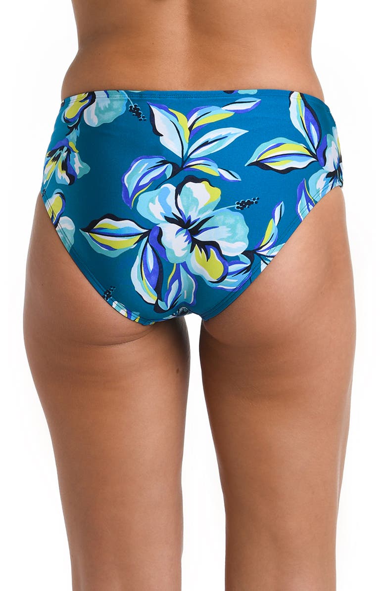 La Blanca Shirred Overlap Sash Hipster Bikini Bottoms, Alternate, color,
