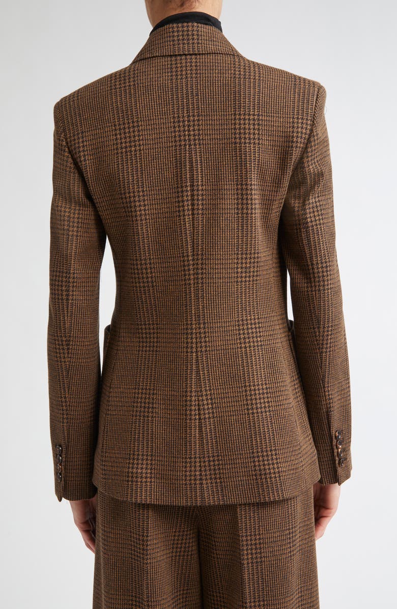 Max Mara Zulma Houndstooth Check Double Breasted Jacket, Alternate, color, Chocolate