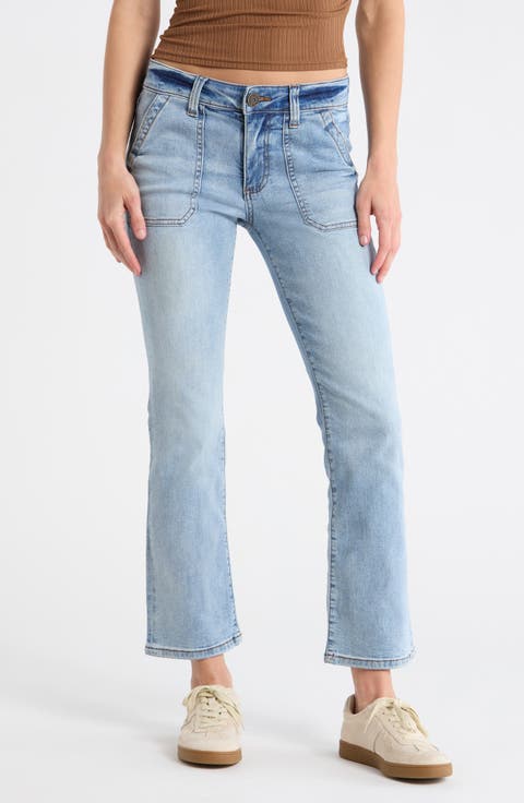 Nikki Mid Rise Ankle Flare Jeans (Lotus)