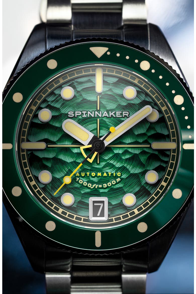 Challenger Automatic Bracelet Watch, 42mm, Alternate, color, GREEN